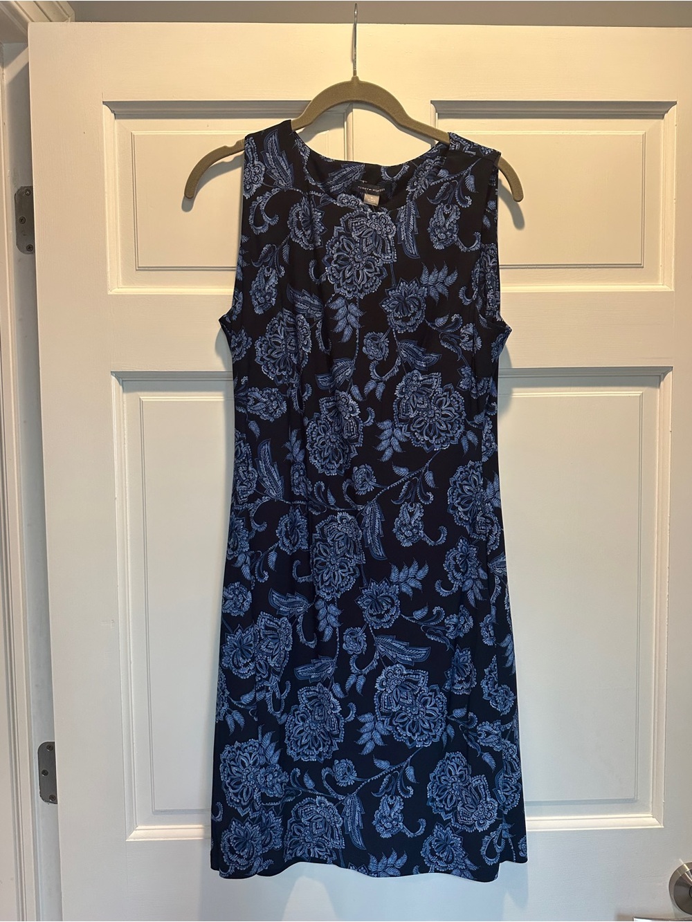 Tommy Hilfiger Navy Blue Sleeveless Floral Midi Dress